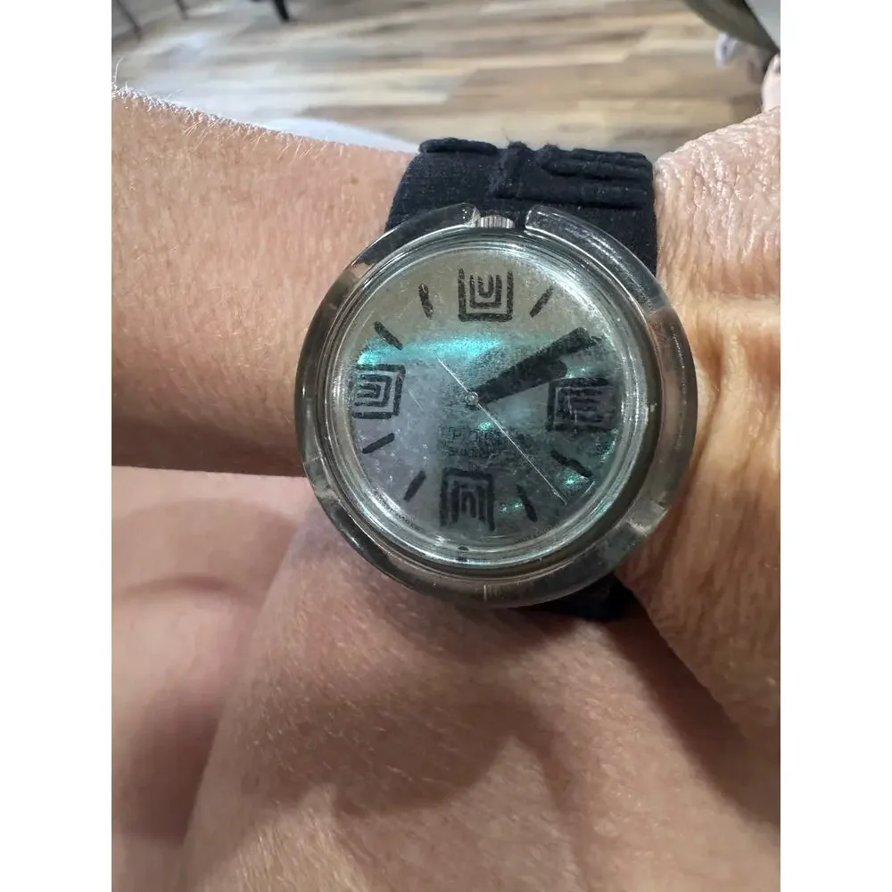 Vintage 1990s Swatch POP Watch – Black Strap – Swiss Made – Working